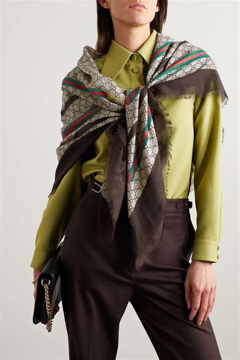 scarpa gucci bianca|Gucci frayed scarf.